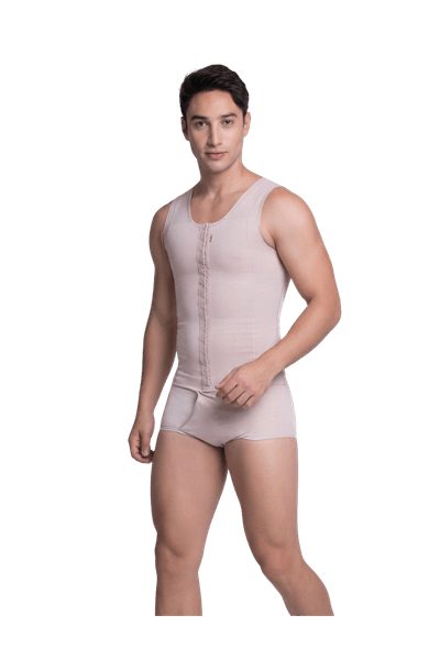 Faja Masculina Camiseta sin Mangas con Calzoncillo y Cierre Higiénico